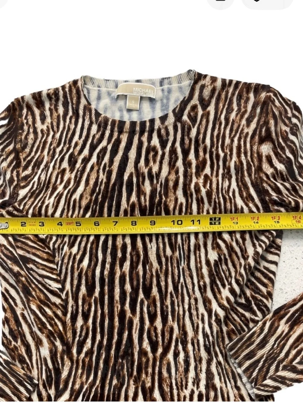 Michael Kors Brown  Long-Sleeve Animal Print